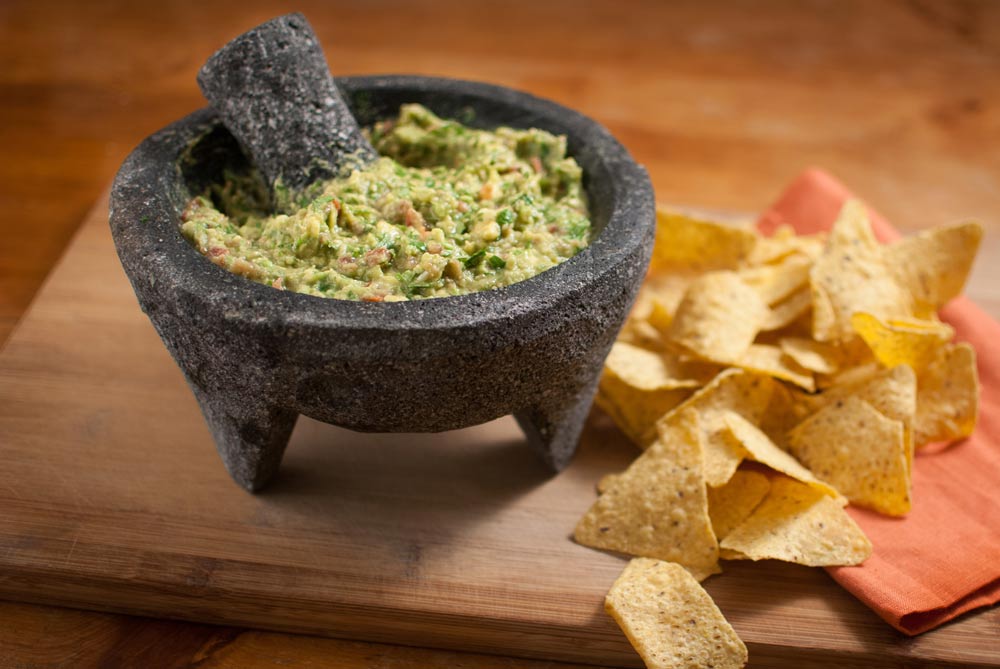 'Wow, spicy guac in Dad's volcanic rock molcajete thing! If you're like me and addicted to guac...'